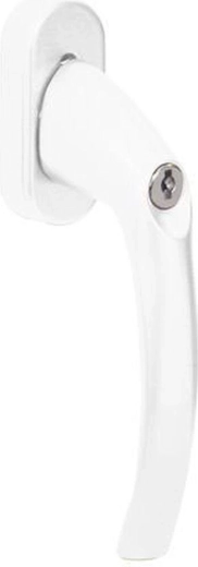 Mâner cu încuietoare pentru ferestre și uși din PVC RICHTER, aluminiu alb