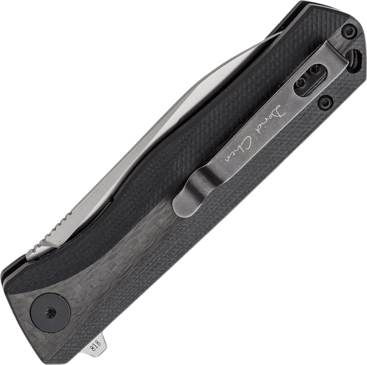 Mâner robust G10 cu carbon și clip de buzunar