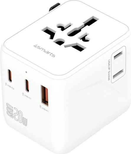 Adaptor de călătorie 20W GaN NOMAD cu 2x USB‑C și 1x USB‑A