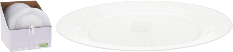 Farfurie întinsă 23 cm din polipropilenă, transparentă, set 4 buc