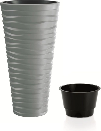 Ghiveci Prosperplast Sand Slim, piatră gri, 75 cm
