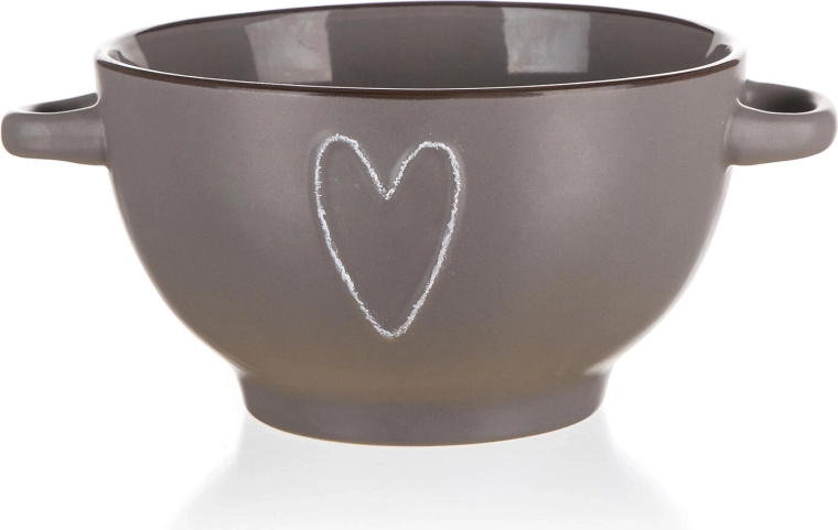 Bol ceramic HEART 14 cm bej