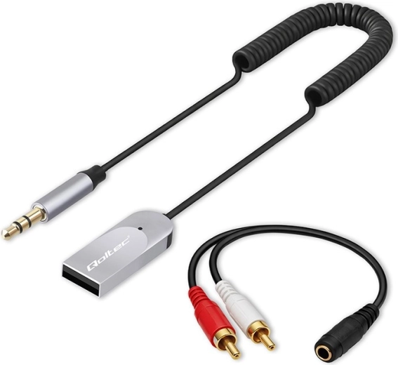 receptor audio bluetooth 6.0 fără fir pentru casă și auto cu 2× RCA, AUX 3,5 mm și alimentare USB, microfon