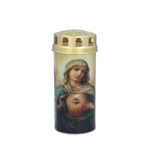 Lumânare LED de cimitir 14,5 cm – mix de motive (cruce, înger, Isus și Maria)