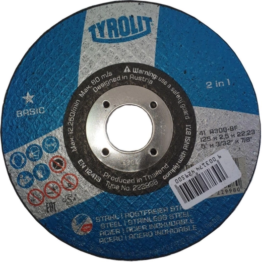 Disc de tăiere pentru oțel 125 × 2,5 × 22,2 mm