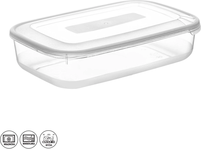 Cutie din plastic pentru alimente, dreptunghiulară, 0,85 l