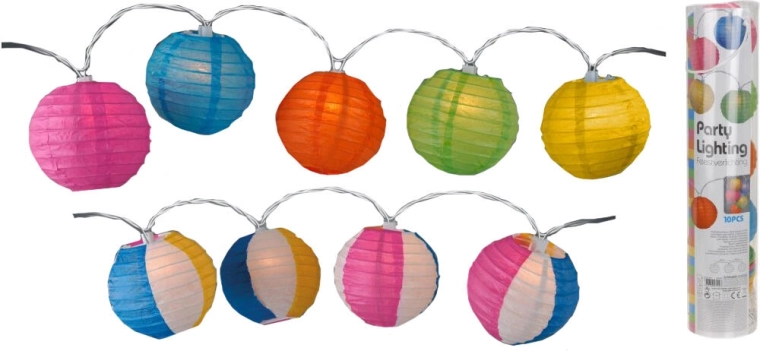 Șir LED cu lampioane 10 cm, 10 LED-uri, color