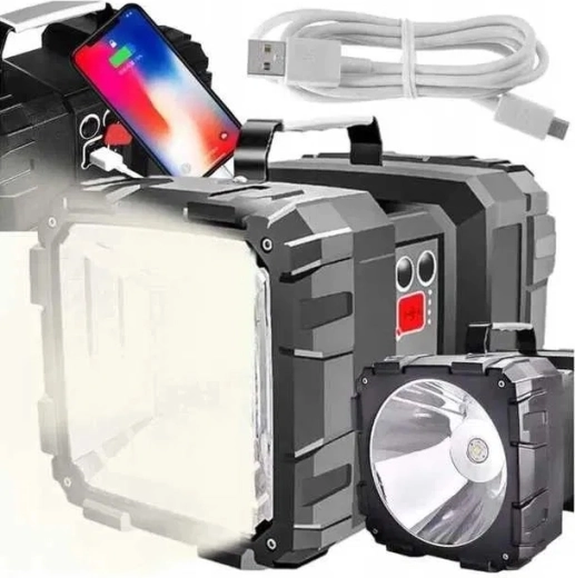 Lampă LED reîncărcabilă performantă, cu două fețe, cu powerbank