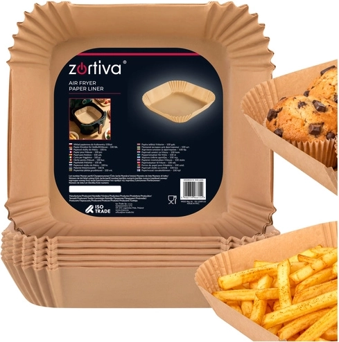 Inserții de hârtie Zortiva pentru friteuză cu aer cald 23 × 23 cm – 100 buc