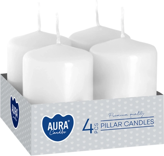 Lumânări de Advent 60 × 40 mm albe (4 buc.)