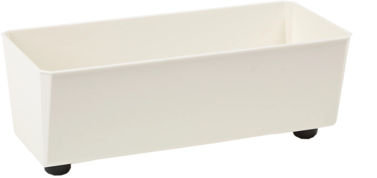 Castron pentru flori Saga 37,5 × 17 cm – crem, din plastic reciclat