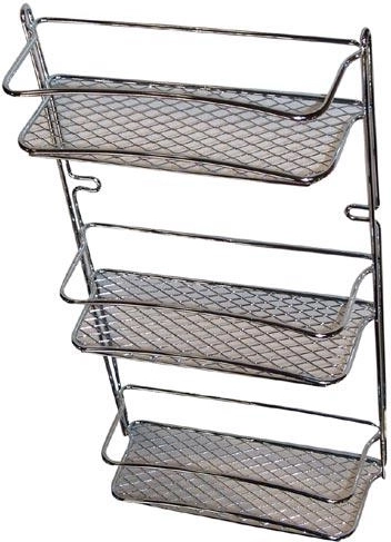 Raft de baie STAR, 3 etaje, crom, 23 × 10 × 46 cm