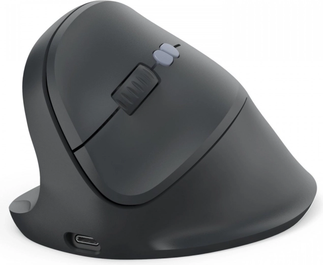 Mouse vertical ergonomic pentru stângaci, negru