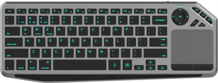 Tastatură wireless cu touchpad și iluminare LED