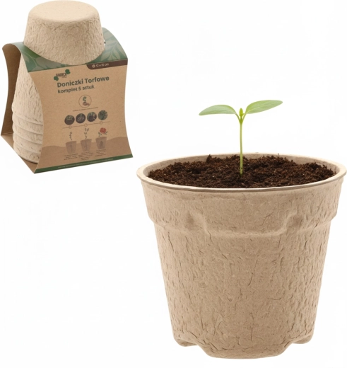 Set de 5 ghivece din turbă 10 × 10 cm