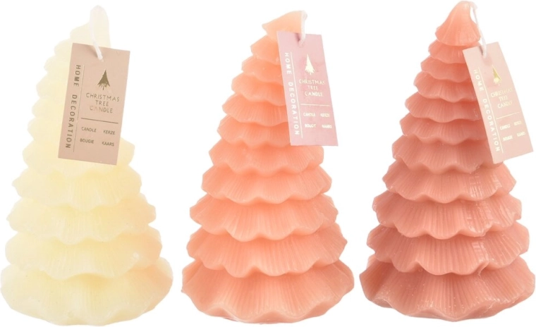 Lumânare decorativă în formă de brad de Crăciun 18 cm (3 variante)