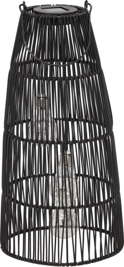 Lampion metalic solar negru 47 cm