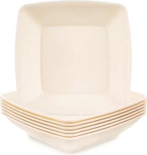 Farfurii adânci din plastic SANDY 17,5 cm, 500 ml, 6 buc