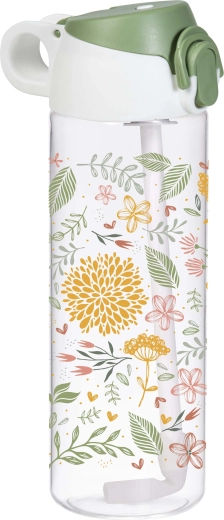 Toro sticlă pentru băut cu pai integrat Botanica 750 ml