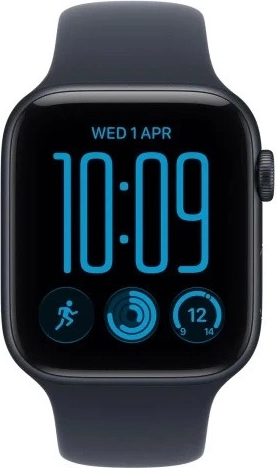 Apple Watch SE 3 GPS 40 mm cu carcasă din aluminiu de culoarea miezului nopții și curea sport bleumarin S/M