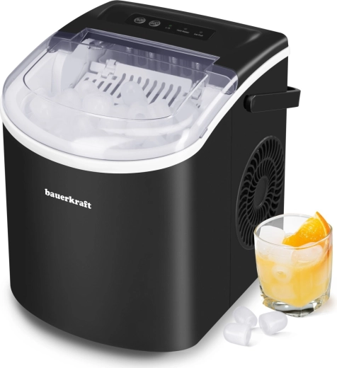 Aparat silențios automat de produs gheață Bauerkraft 12 kg/24 h negru