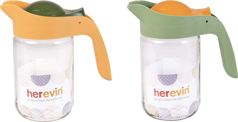 Carafă 660 ml cu recipient din sticlă și capac din plastic