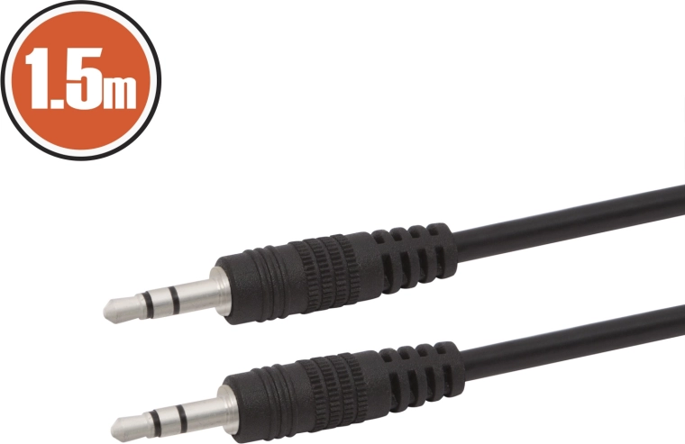 Cablu audio Jack de 3,5 mm – Jack de 3,5 mm, 1,5 m, negru