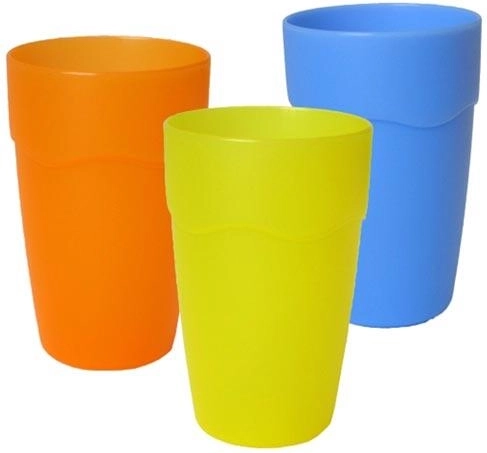 Pahar 0,4 l din plastic mat – mix de culori