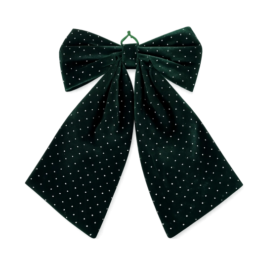 Fundă verde de Crăciun cu zirconii decorative 40 × 65 cm