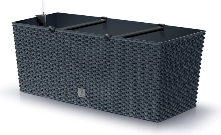 Jardinieră autoirigantă ratan antracit 50 cm