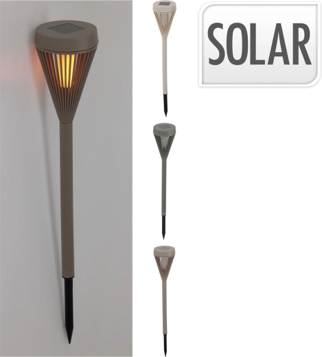 Lampă solară de grădină LED din polipropilenă, mix mat de culori, diametru 7,5 cm, înălțime 43 cm