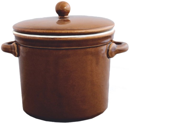 Oală ceramică cu capac 1 l maro