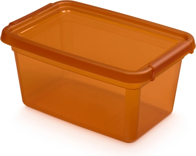 Cutie de depozitare Basestore cu capac și cleme 4,5 l, amber