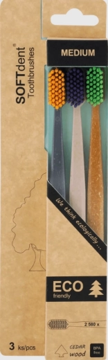 SOFTdent Soft Dent ECO periuță de dinți medium 3 buc