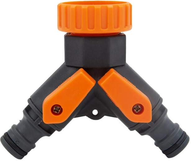 Adaptor pentru robinet – distribuitor cu 2 căi pentru furtunuri 3/4" și 1"