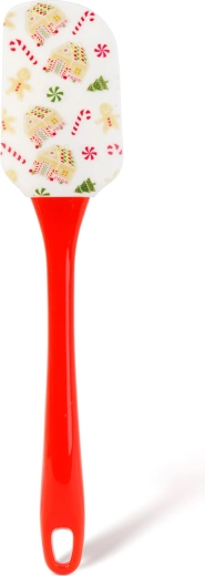 Spatulă de bucătărie de Crăciun cu cap din silicon, 25,4 cm