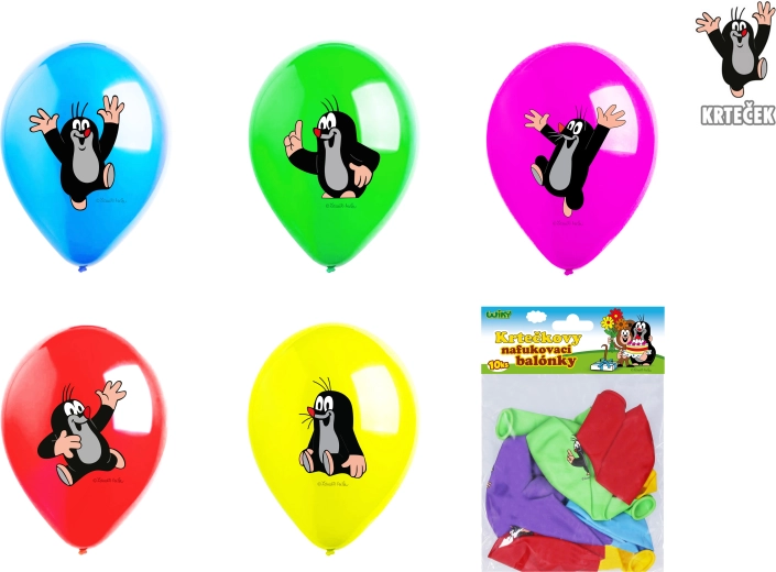 Baloane gonflabile 30 cm Krtek – set 10 bucăți, 5 modele
