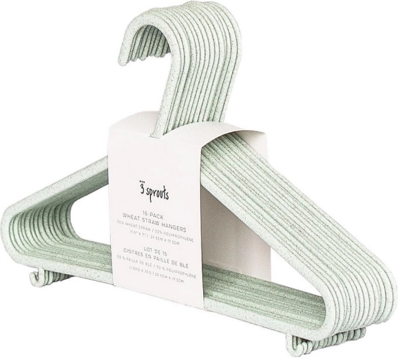 Umerașe pentru copii 3 Sprouts din paie de grâu Seafoam, 15 bucăți
