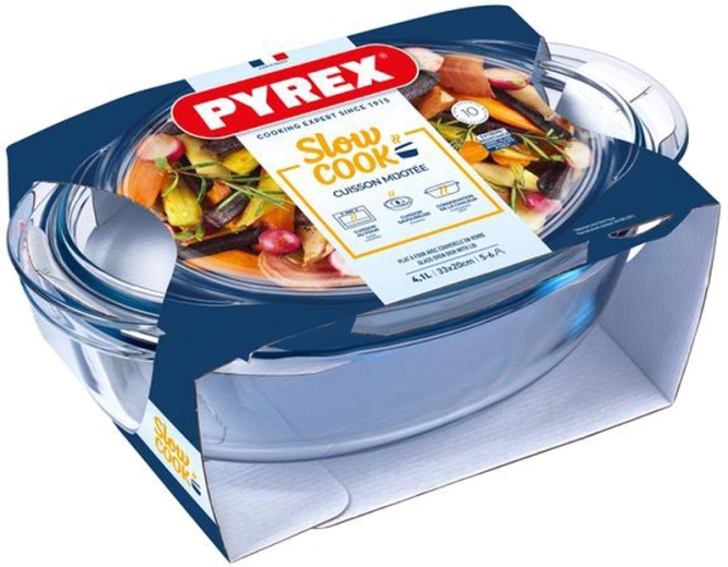 Tavă ovală cu capac PYREX 4,1 l sticlă