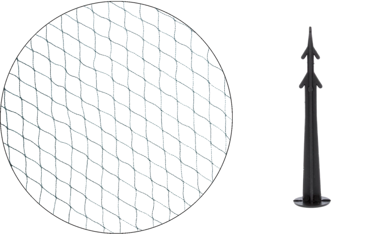Plasă de protecție împotriva păsărilor 8 × 20 m verde + 16 țăruși de ancorare