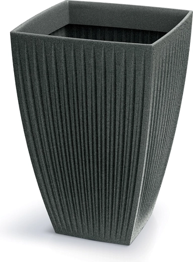 Ghiveci Latia Square High 40 × 40 × 58 cm – granit negru