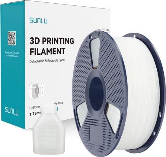 Filament SUNLU PP 1,75 mm – alb natural, 0,8 kg