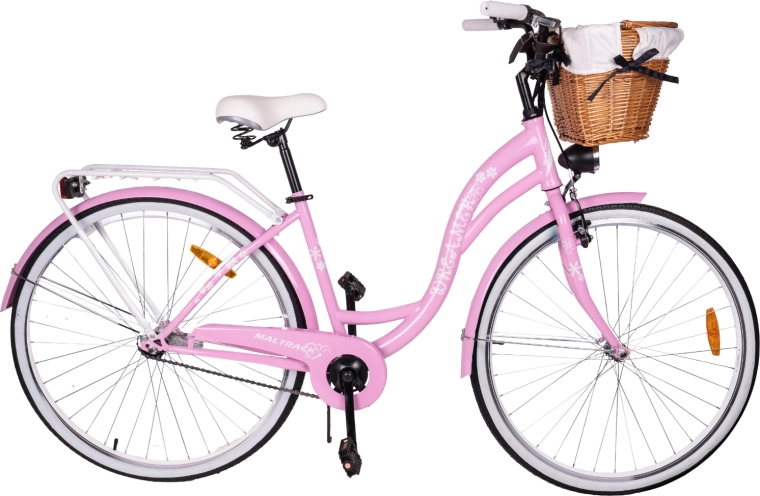 Bicicletă urbană MalTrack 28" singlespeed Milk Pink + White - 1 bucată