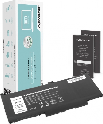 Baterie Movano pentru Dell Latitude 5300/5310/7200/7300/7400 7200 mAh (55 Wh)