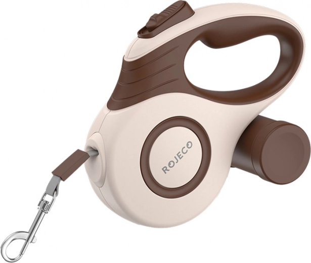 Lesă automată retractabilă pentru câini Rojeco 5M maro