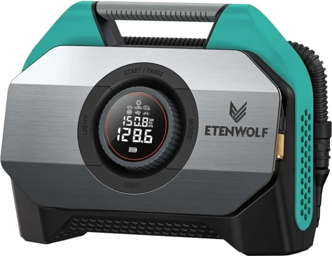 Autocompresor Etenwolf S6 cu powerbankă de 19 200 mAh, 11,03 bar, albastru