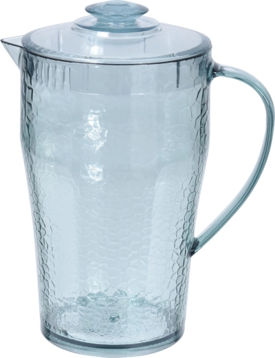 Cană din plastic cu capac 1,9 l – aspect de sticlă reciclată