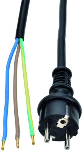 Solight flexo șnur din cauciuc 3× 1 mm² negru 2,5 m