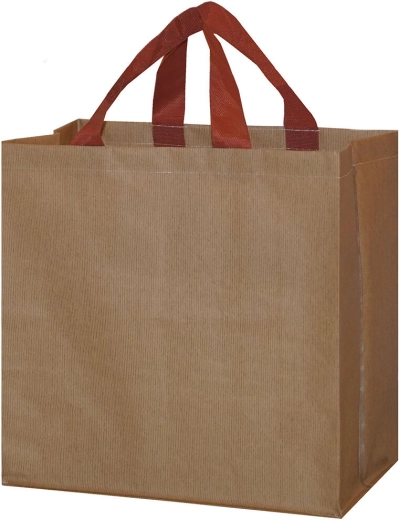 Geantă de cumpărături din polipropilenă laminată 35 × 35 × 20 cm, bej