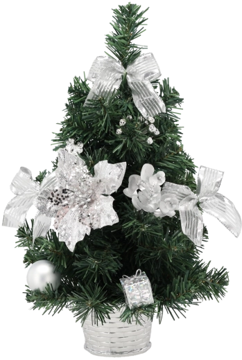 Brad argintiu de Crăciun cu iluminare LED 40 cm